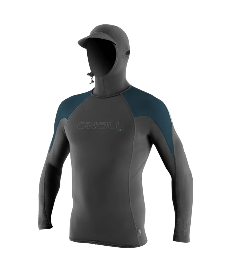 2022 O'neill Premium O'Zone L/S Rash Guard W/hood GREY