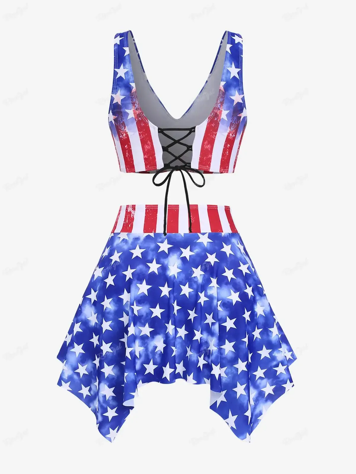 3-Piece Tankini for Beach Days and Patriotic Events