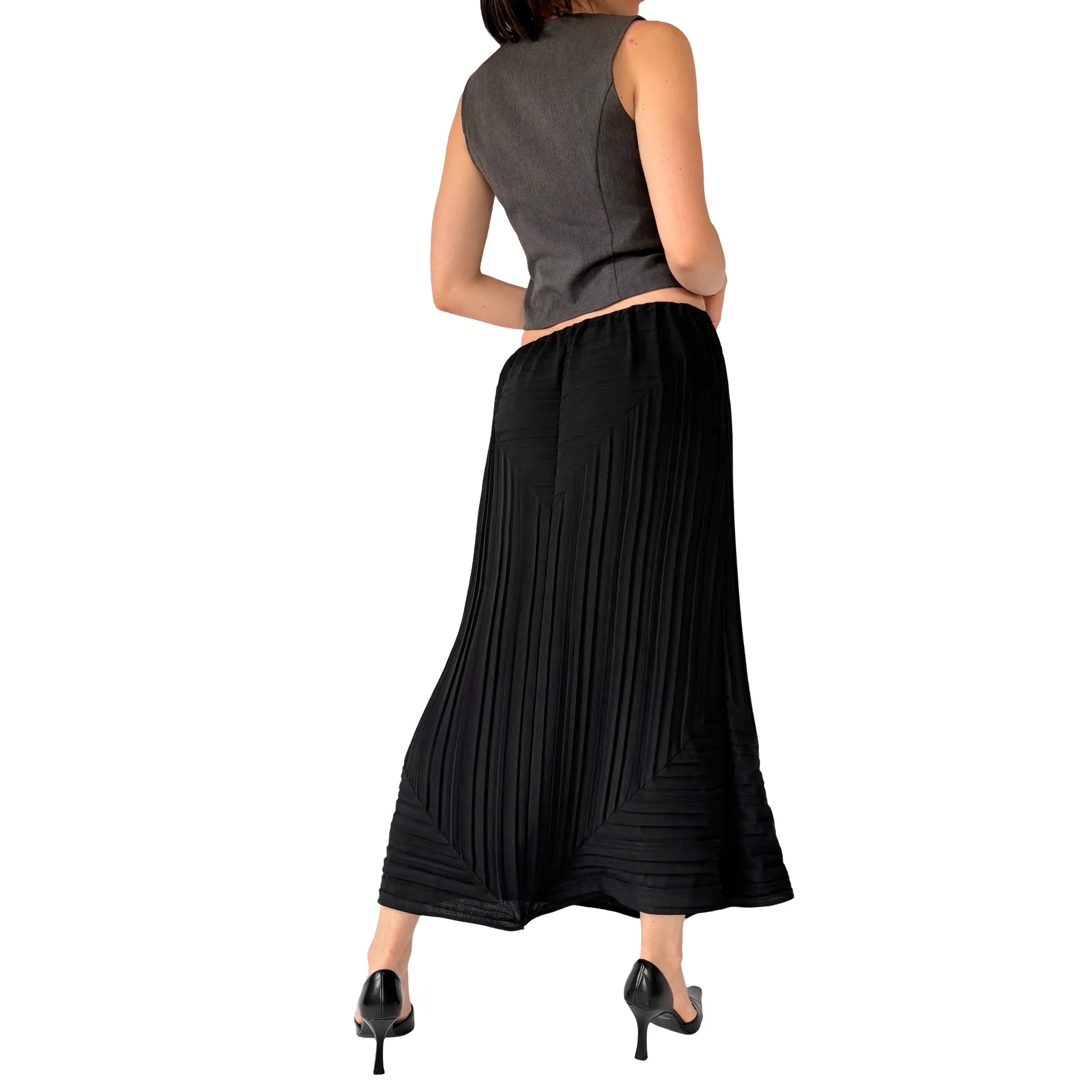 90s Noir Textured Maxi Skirt (M)