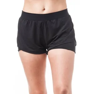 Active Wear Double Layered Mesh Elastic Waist Shorts