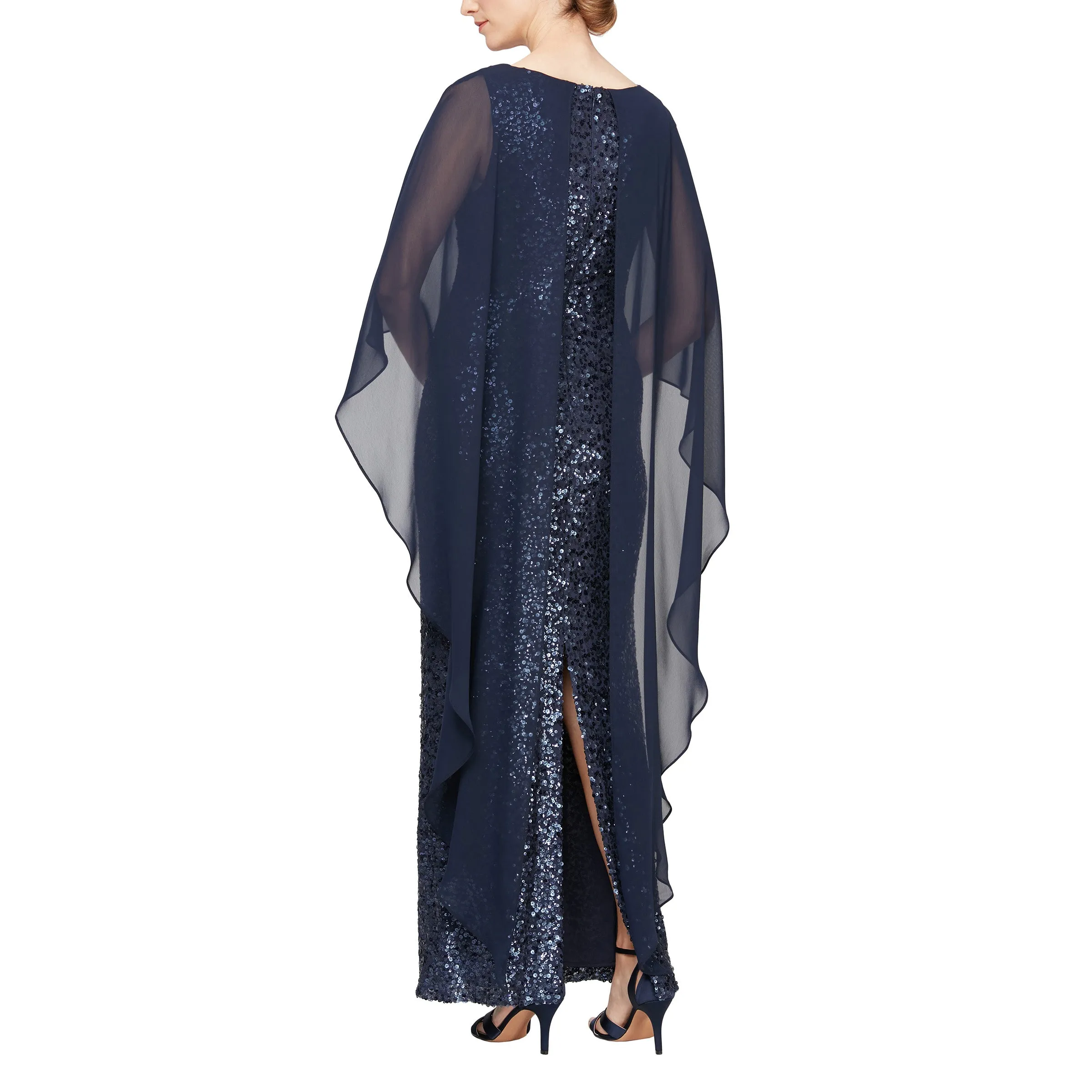 Alex Evenings 8196897 Long Formal Sheer Overlay Dress