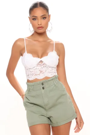 All Pretty Lace Bralette Top - White