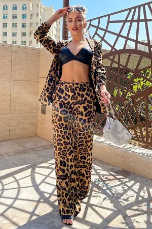 Animal Instincts Blazer Set - Leopard