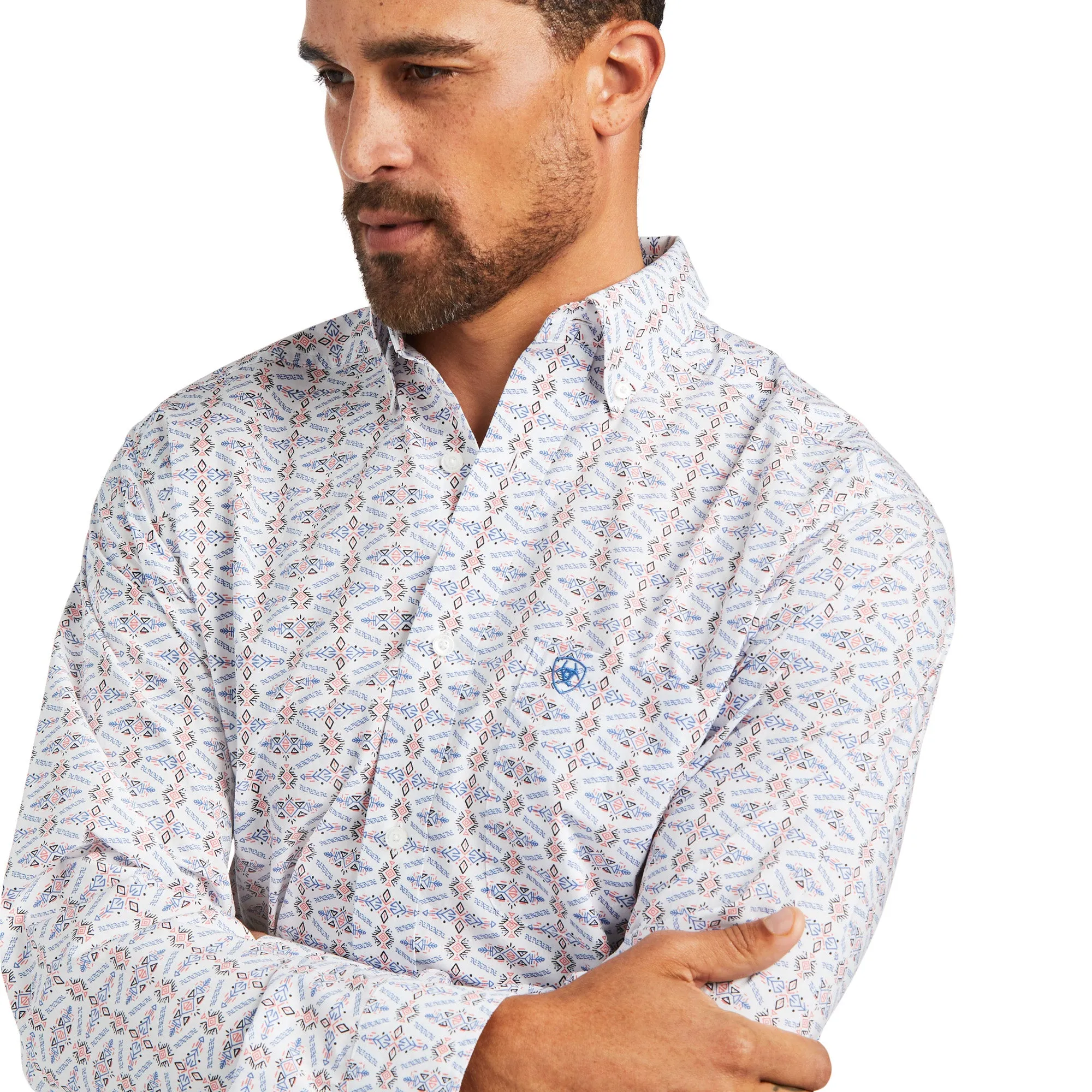 Ariat® Men's Ivan Fitted Long Sleeve White Button Up Shirt 10039252