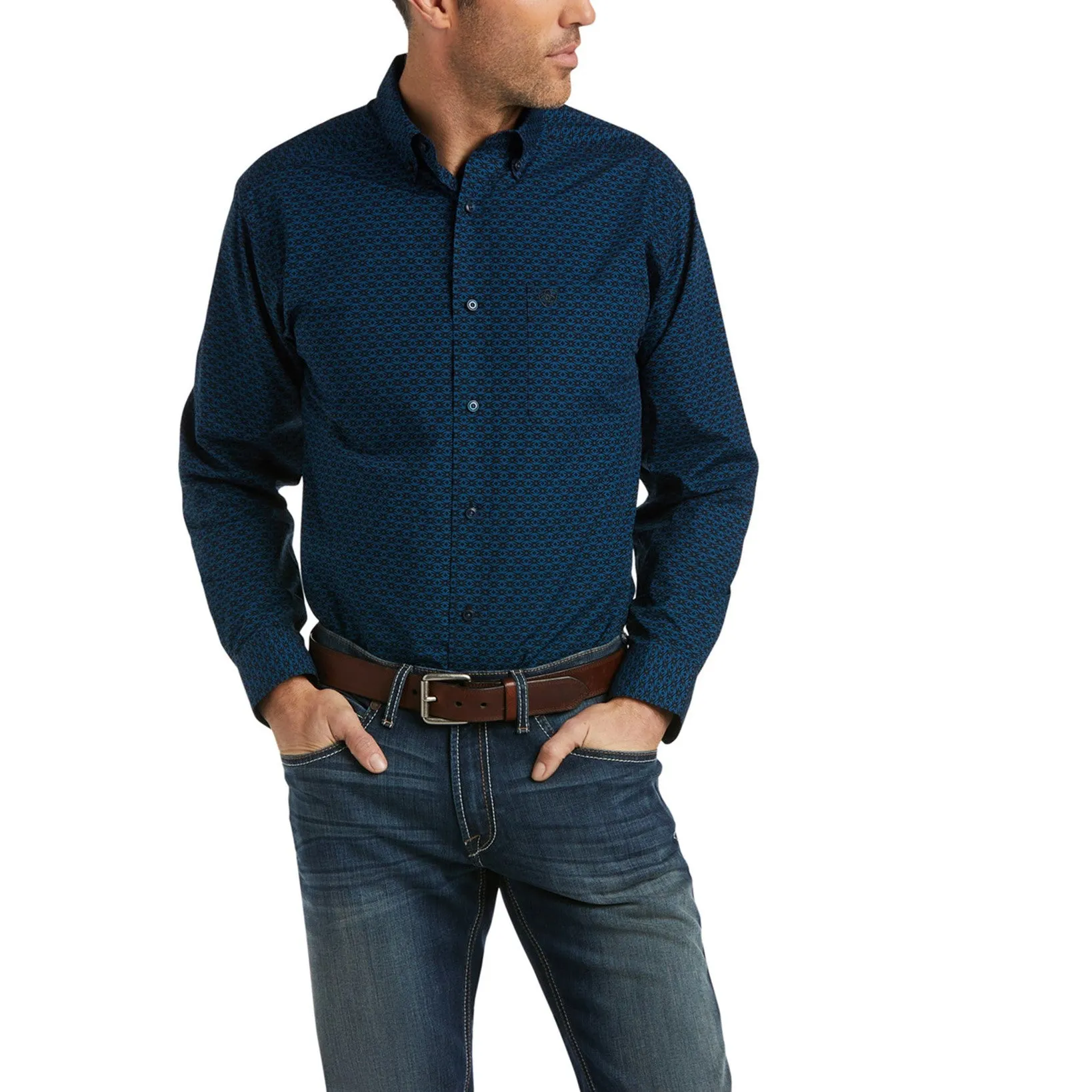 Ariat Mens Yates Fitted Long Sleeve Gibraltar Sea Shirt 10038008