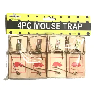 ASD Global Wooden Mouse Trap 4 Pack