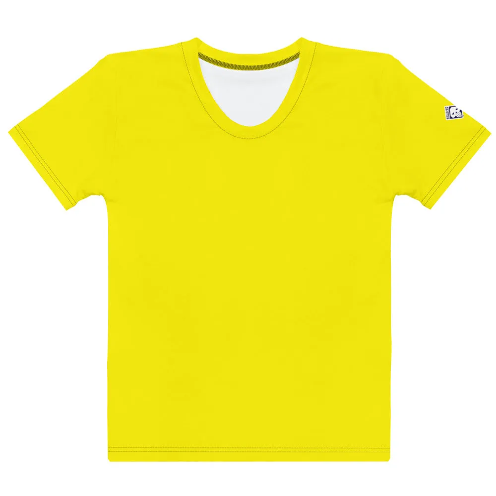 Athletic Fit Women's BJJ Rash Guard - Solid Color Short Sleeves - Golden Sun
