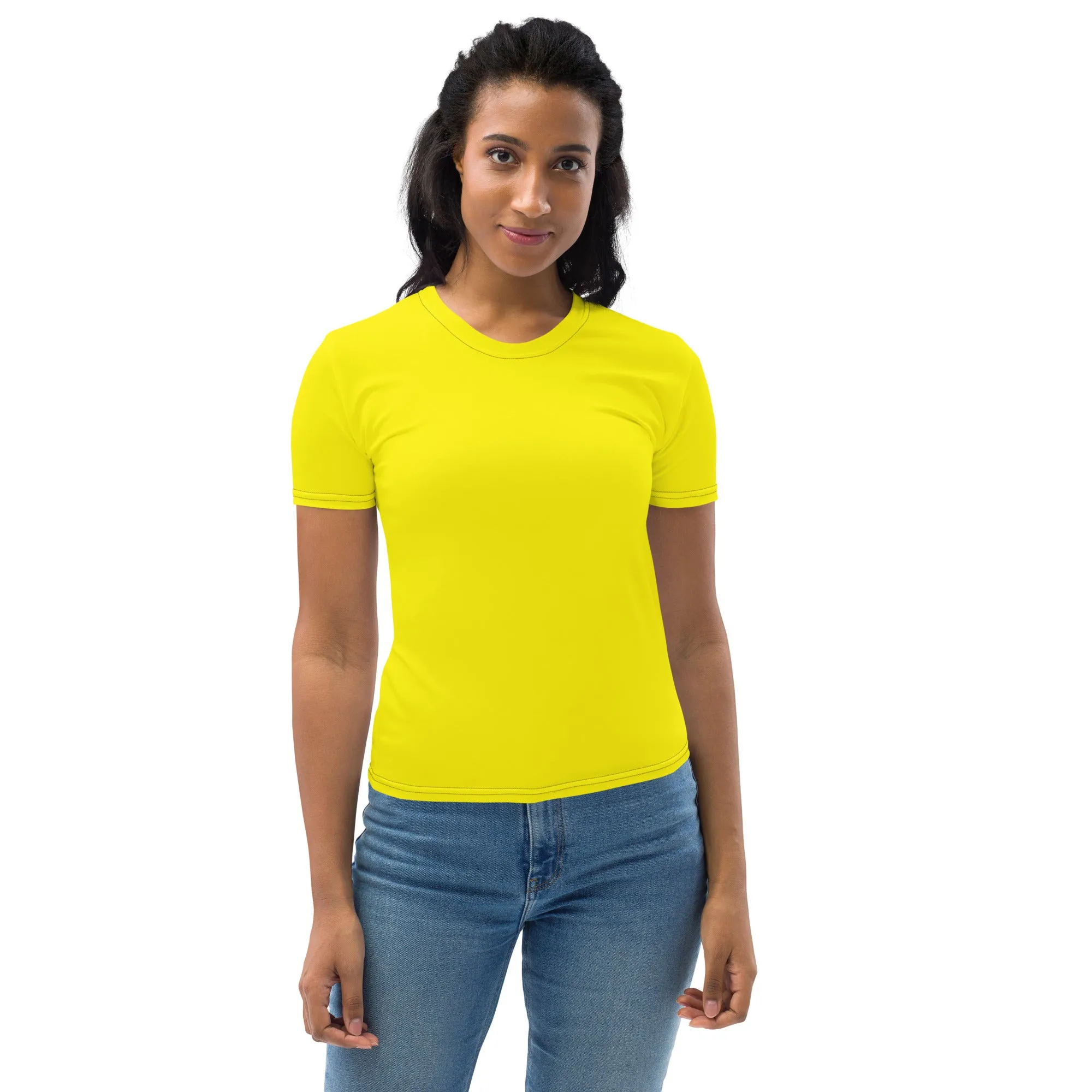Athletic Fit Women's BJJ Rash Guard - Solid Color Short Sleeves - Golden Sun