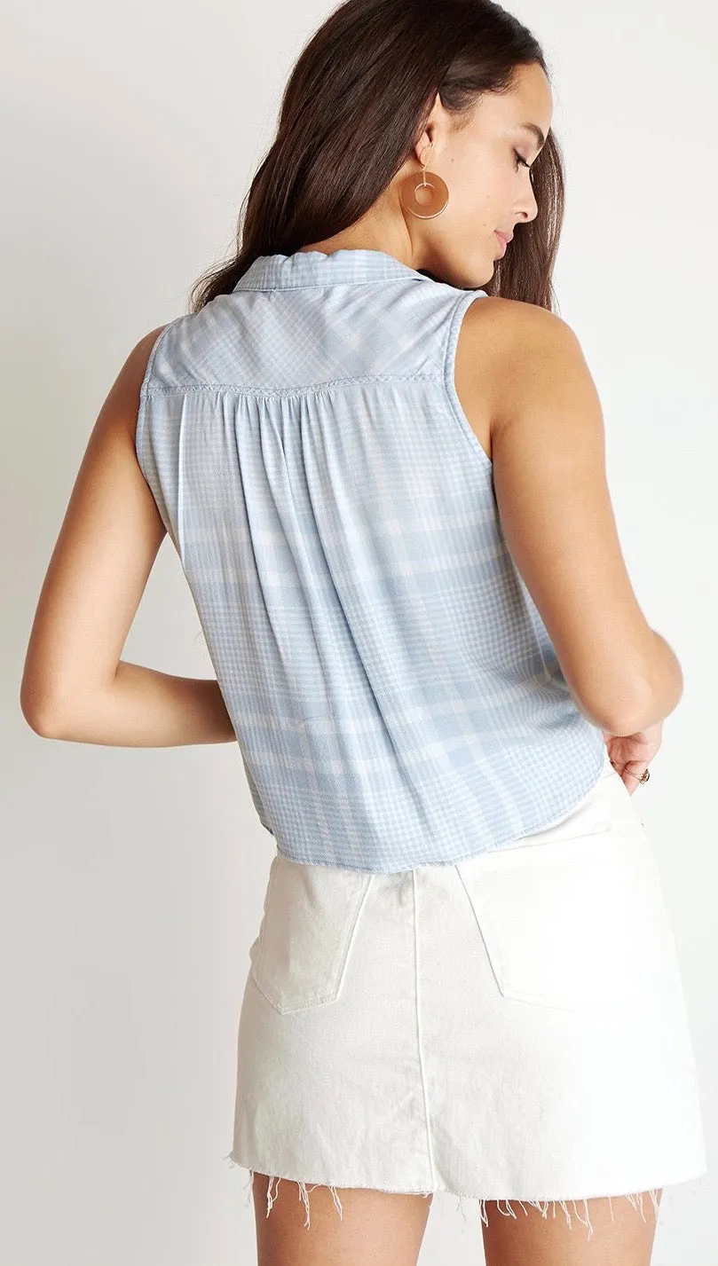 Bella Dahl Sleeveless Tie Up Front Button Down Leon Wash