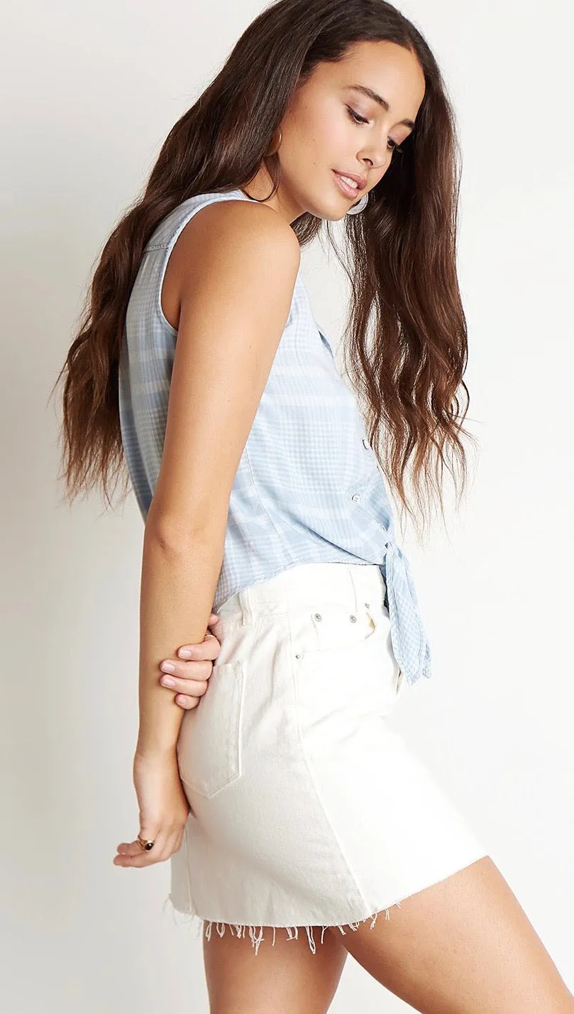 Bella Dahl Sleeveless Tie Up Front Button Down Leon Wash