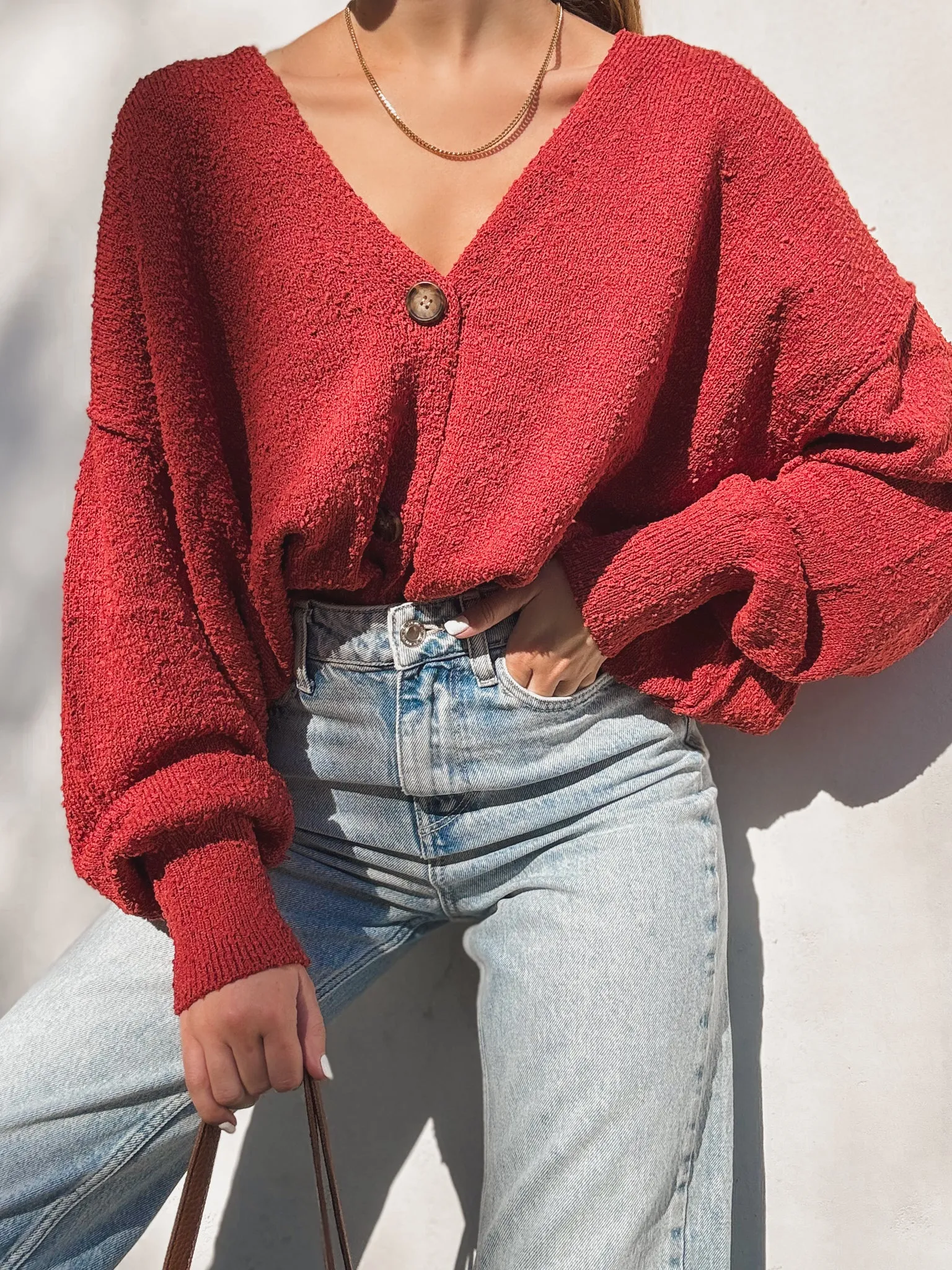 Betting On Us Knit Sweater in Red Wood