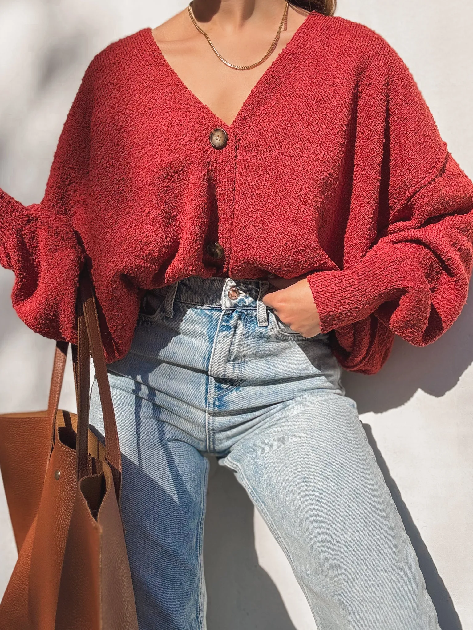 Betting On Us Knit Sweater in Red Wood