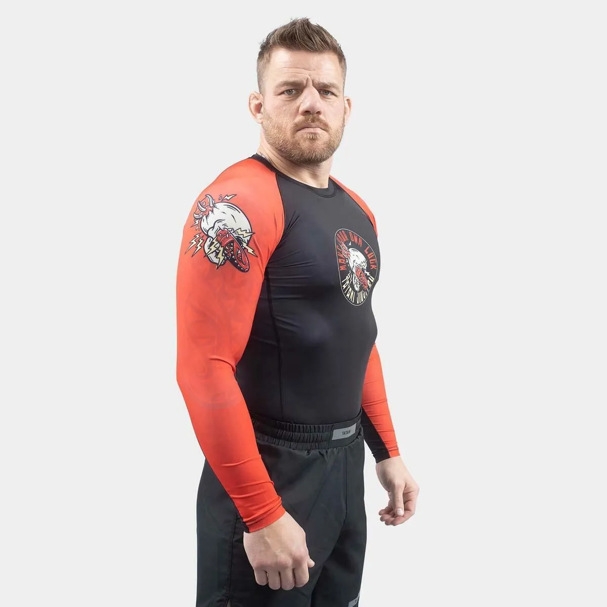 Black/Red Tatami Lucky Eco Tech Recycled Rash Guard