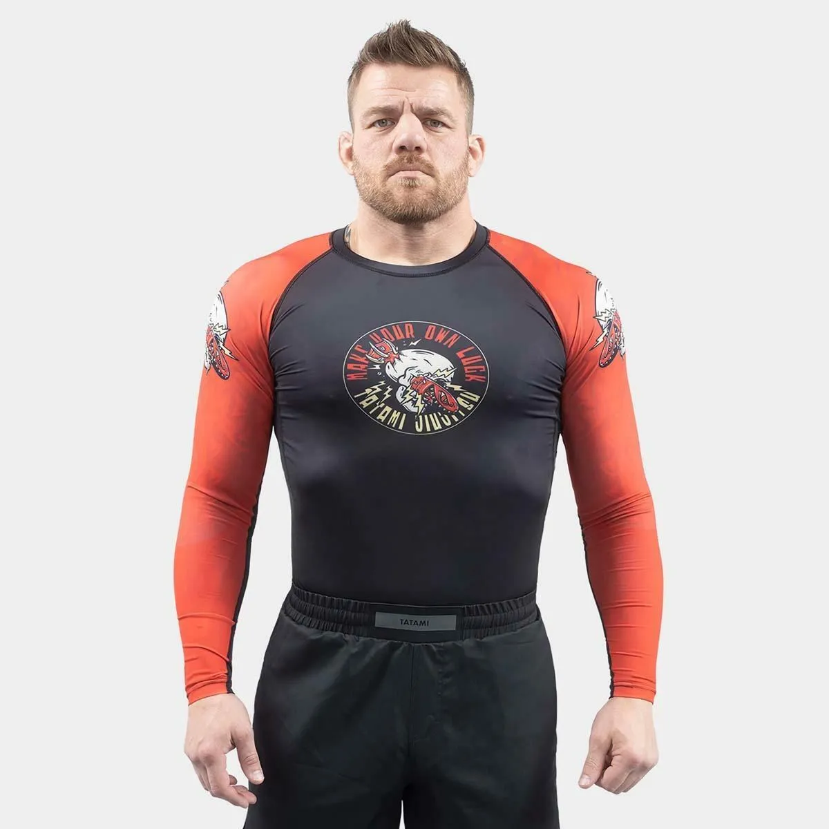 Black/Red Tatami Lucky Eco Tech Recycled Rash Guard