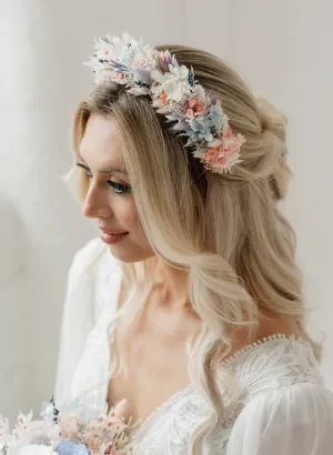 Blossom Pastel Bridal Dried Flower Crown Wedding Headband