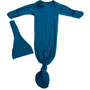Blue Knotted Baby Gown and Knot Cap