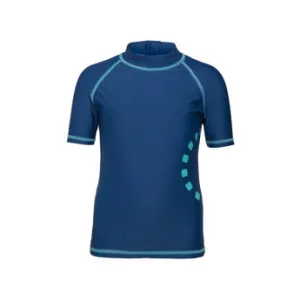 Blue/ turquoise short-sleeved rash top (zipped)