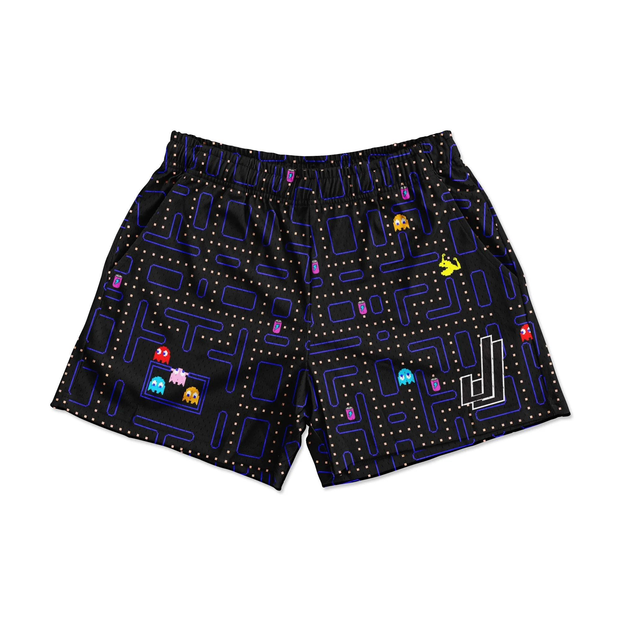 Buff Man - Premium Mesh JJ Shorts - 5 Inch Inseam - Vintage Gym Basketball Fit