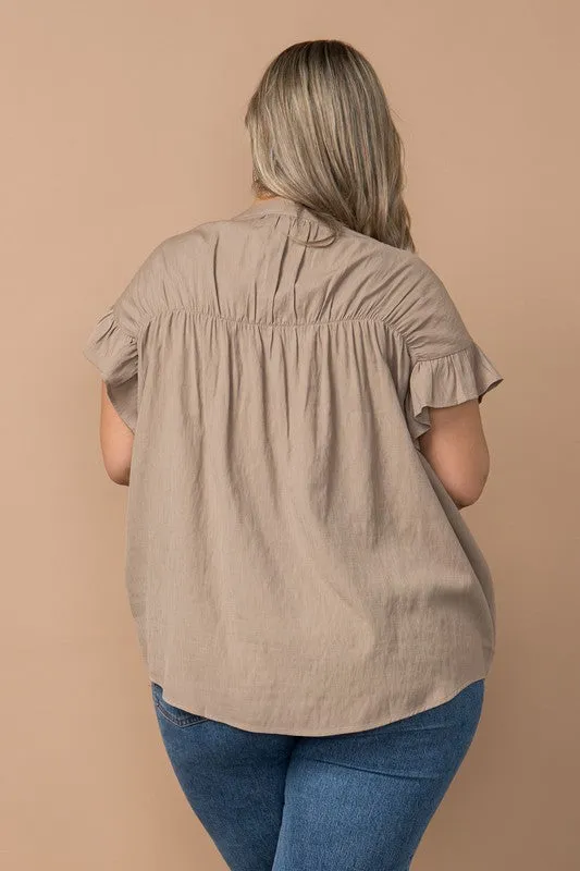 Can It Be Ruffle Button Down