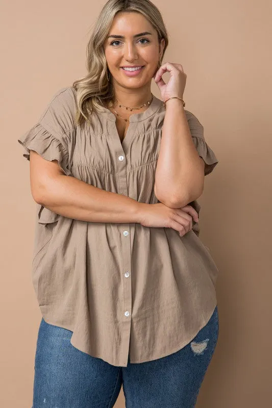 Can It Be Ruffle Button Down