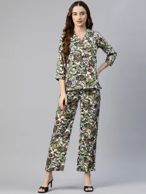 Cottinfab Women Floral Printed Co-Ords