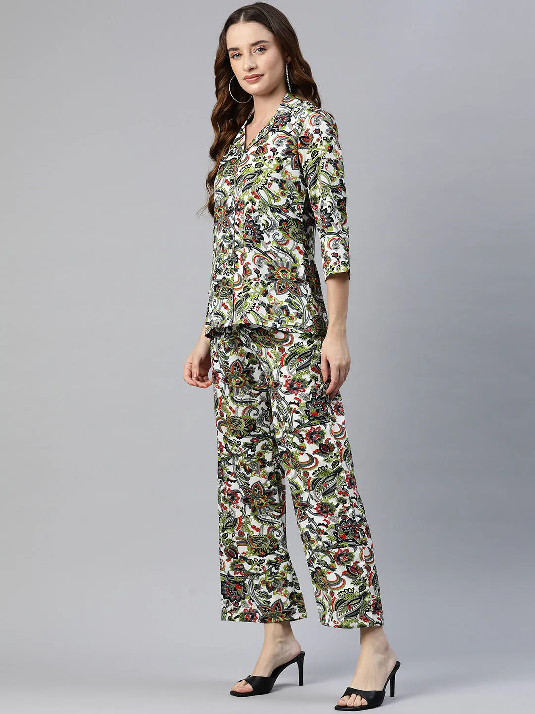 Cottinfab Women Floral Printed Co-Ords