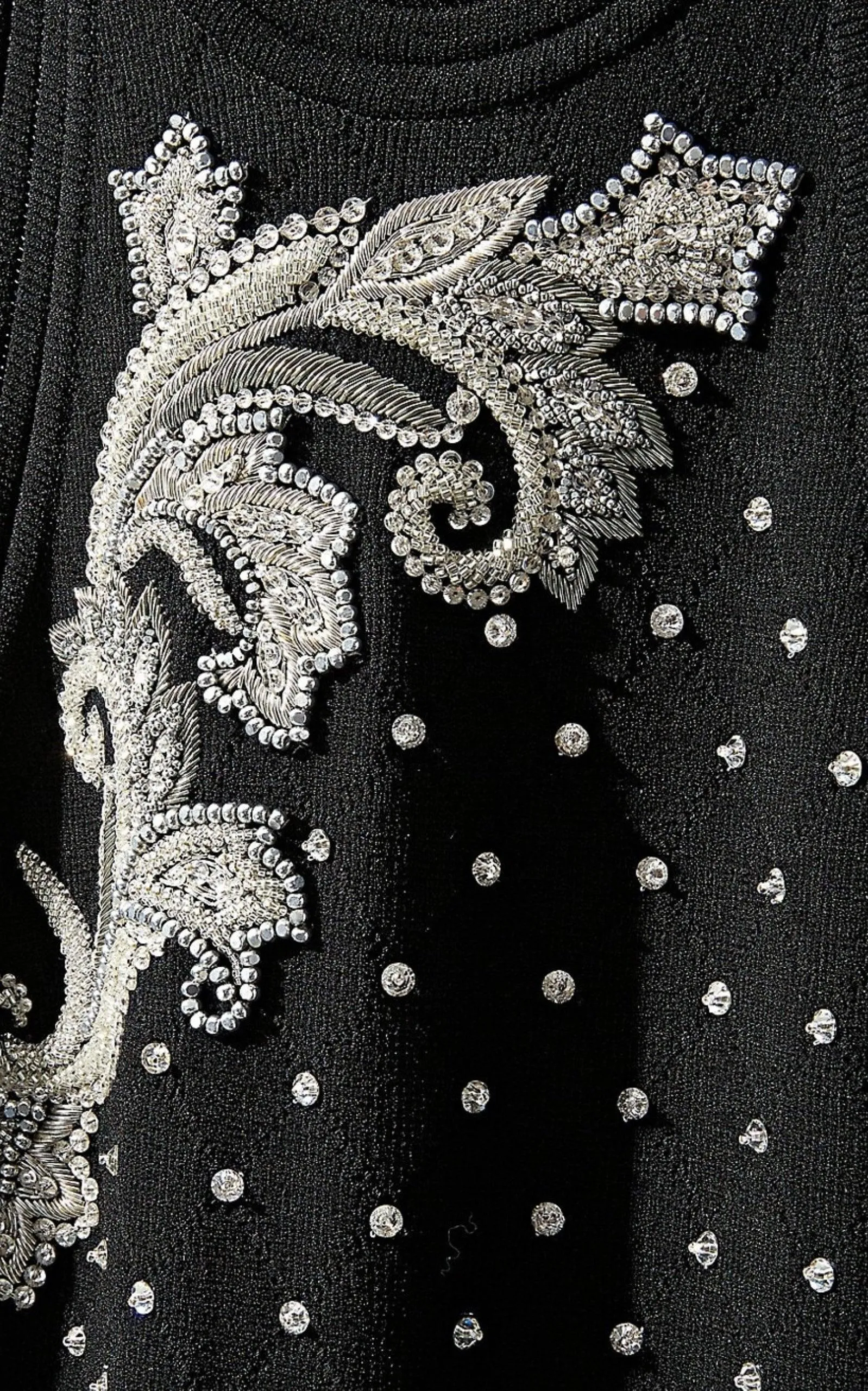 Embroidered Knit Midi Dress