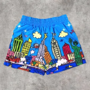 Fashionable personality childlike printed mesh shorts