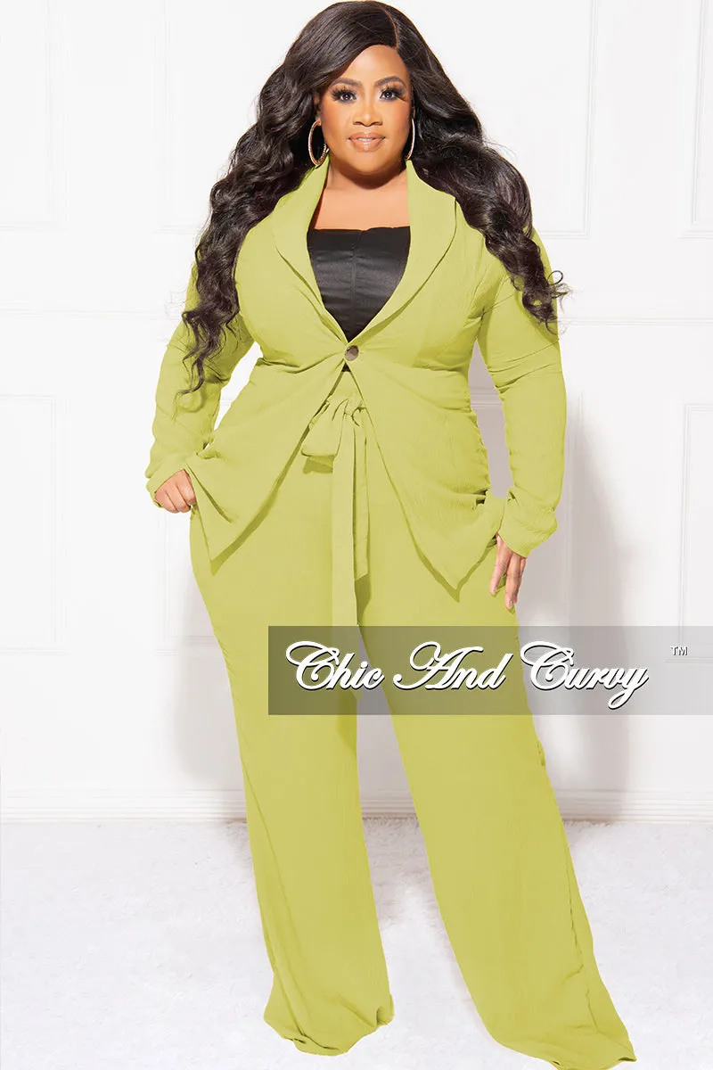 Final Sale Plus Size Blazer 2pc Set in Puce