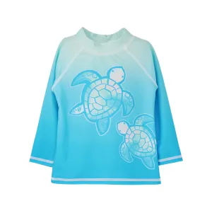 Flap Happy- UPF 50 Graphic Rashguard (Coco Beach Turtles, 6m-24m)