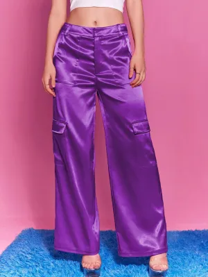 Flap Pocket Wide Loose Pants