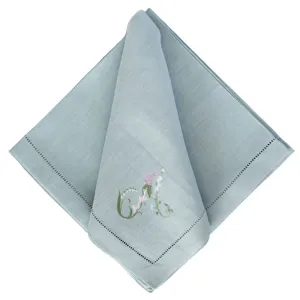 Floral Alphabet Dinner Napkins - Poolside