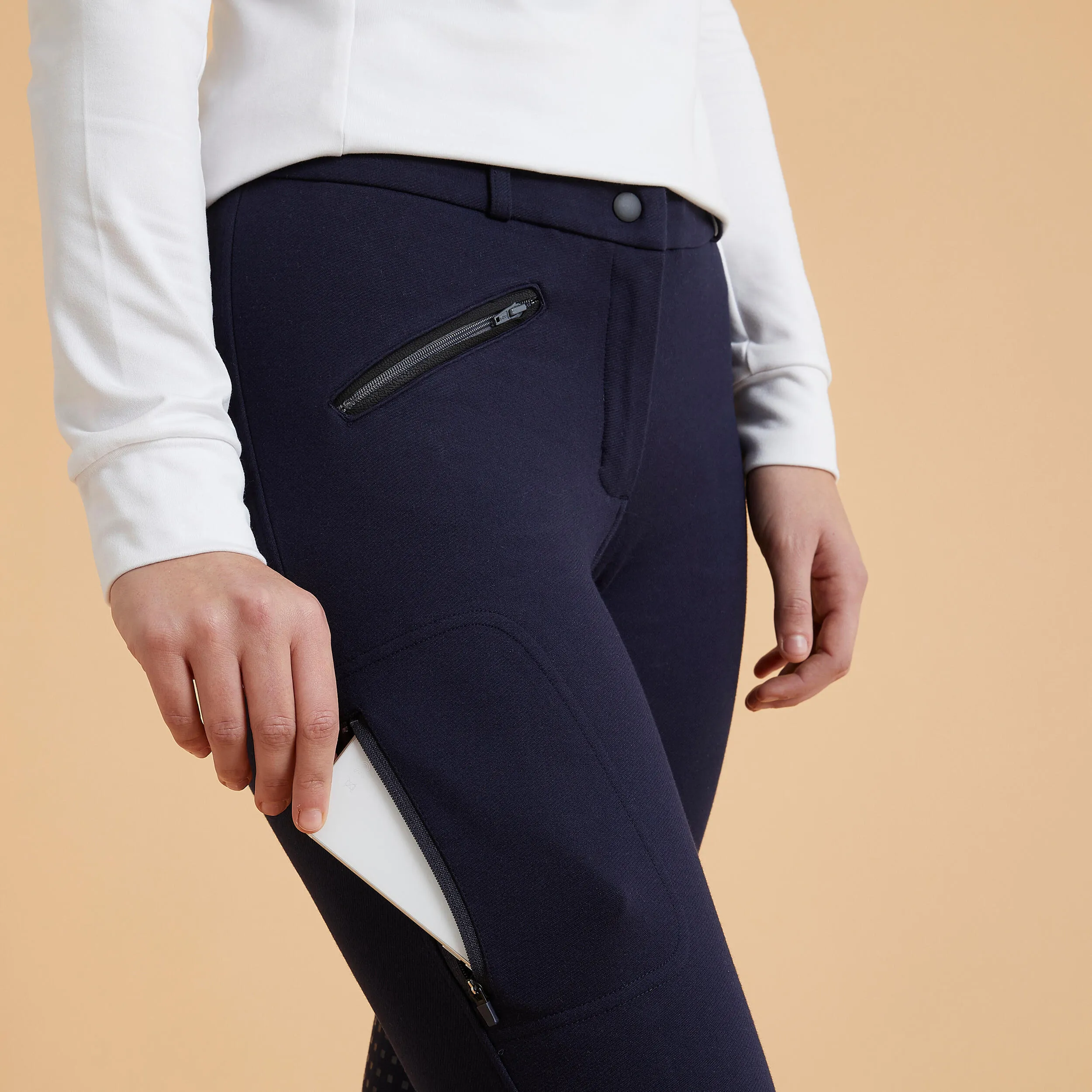 Fouganza women's riding breeches, blue