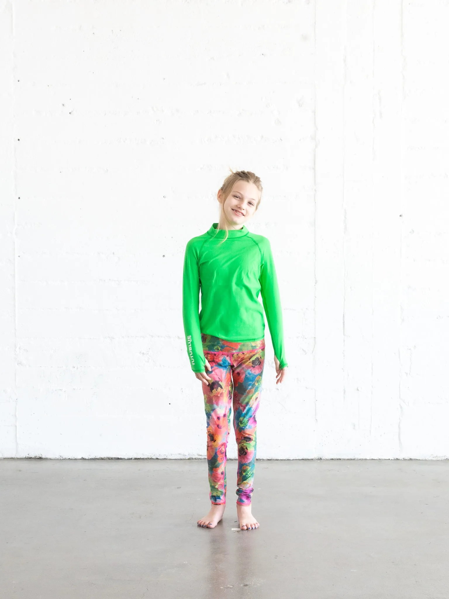 GIRL'S SWIM LEGGINGS - SEA POPPY PINK
