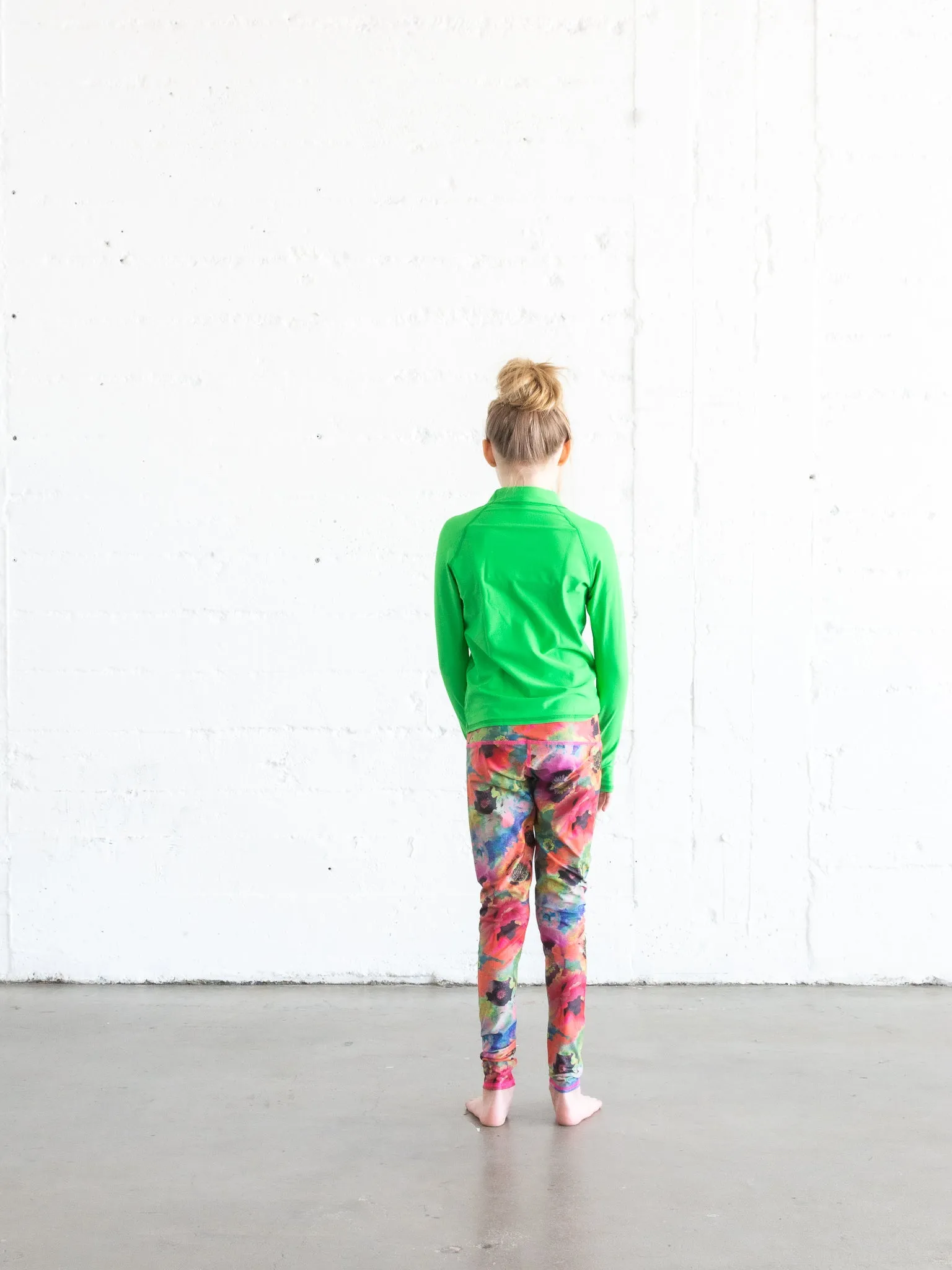 GIRL'S SWIM LEGGINGS - SEA POPPY PINK