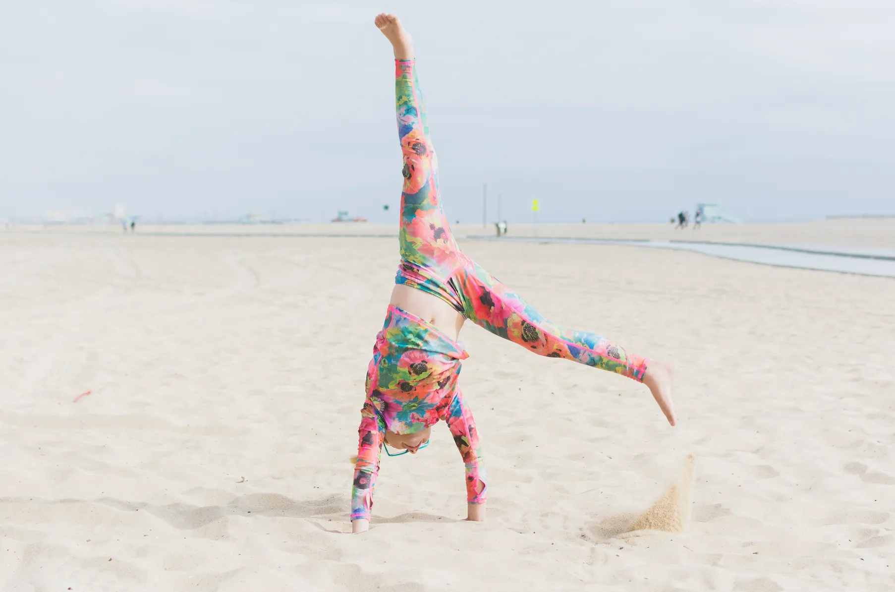 GIRL'S SWIM LEGGINGS - SEA POPPY PINK