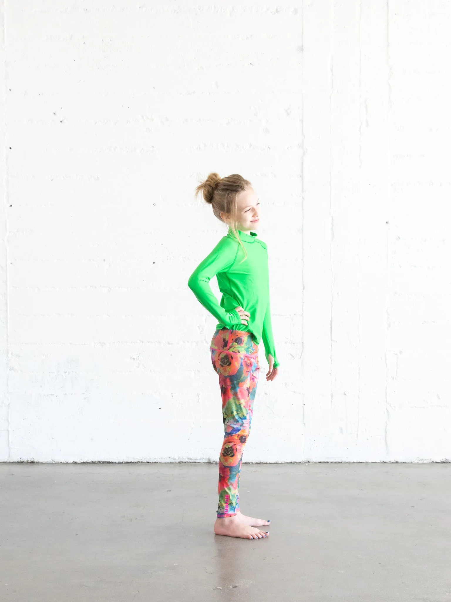 GIRL'S SWIM LEGGINGS - SEA POPPY PINK