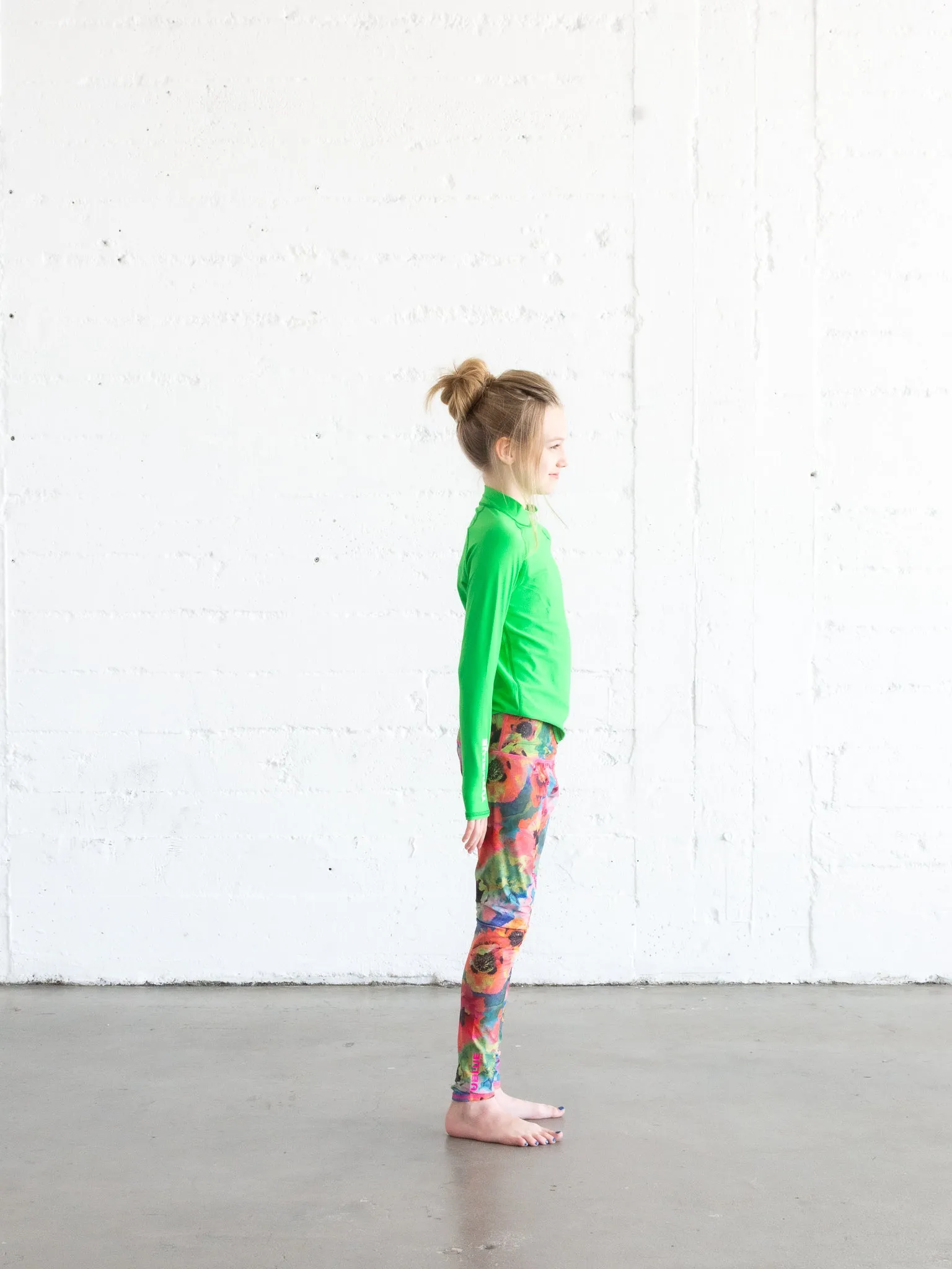 GIRL'S SWIM LEGGINGS - SEA POPPY PINK