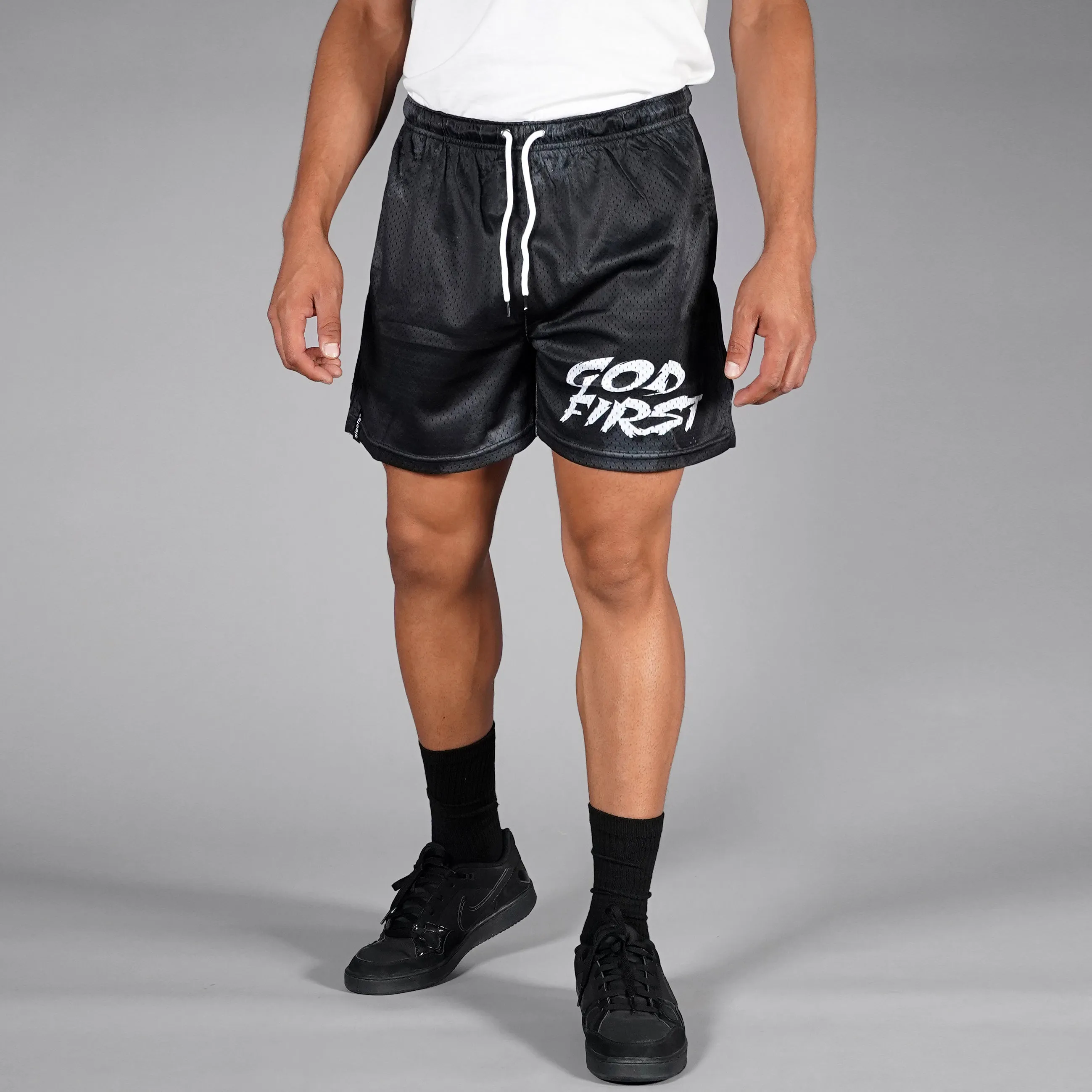 God First Black Shorts - 7"