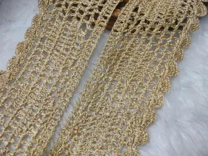 Golden Handmade Crochet Trim