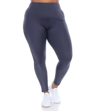 High-Waist Mesh Fitness Leggings | Blue