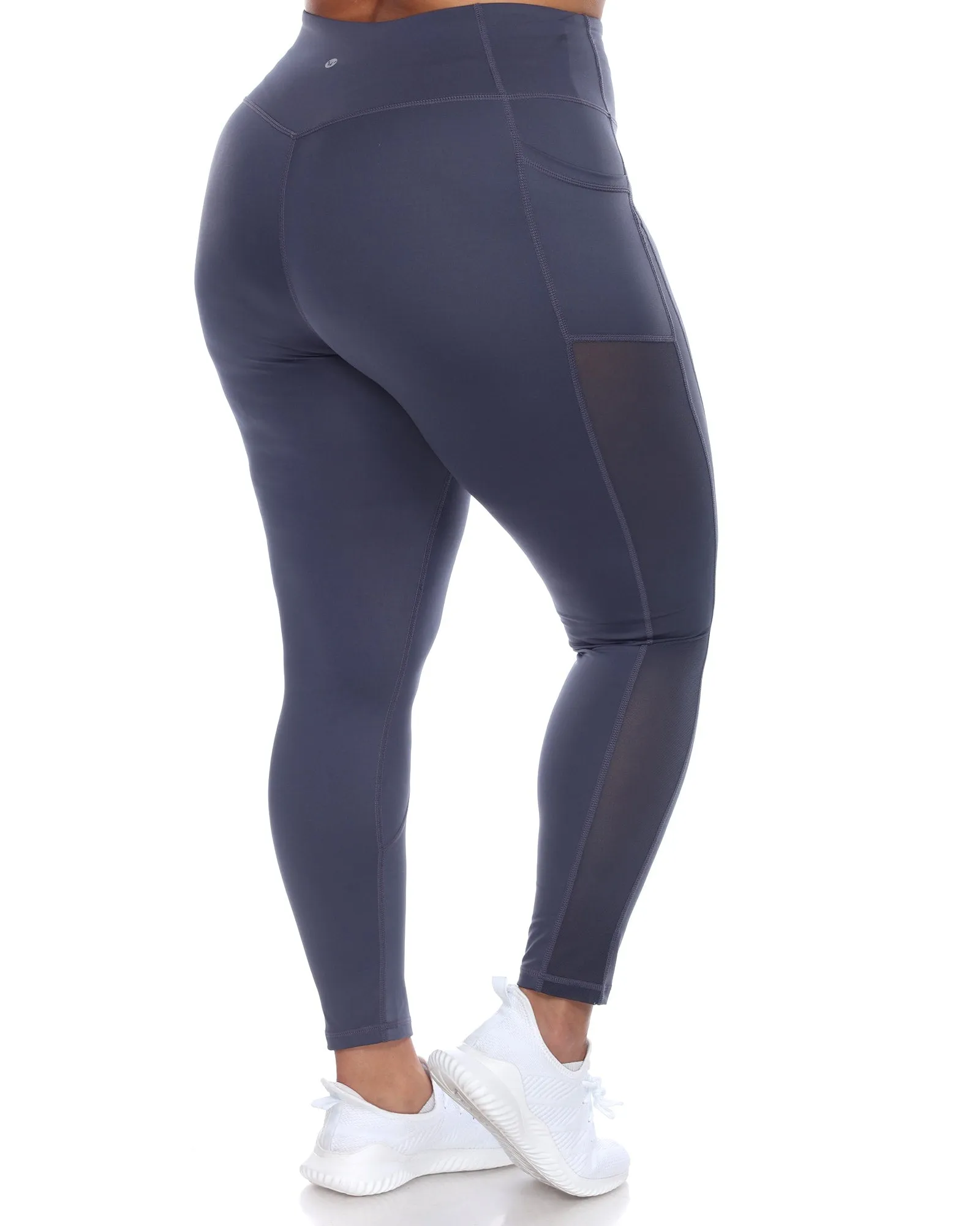 High-Waist Mesh Fitness Leggings | Blue