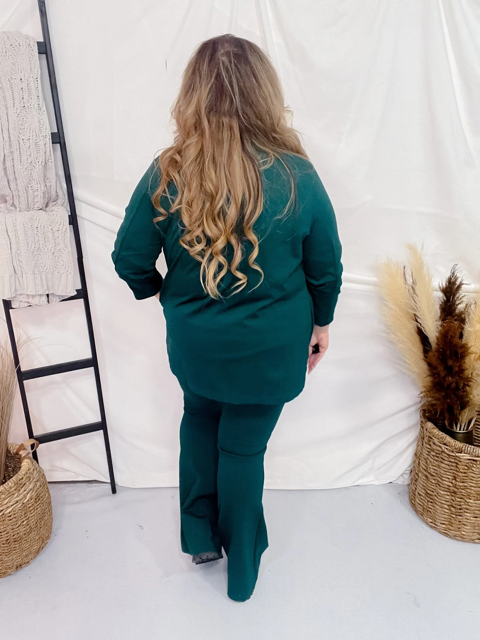 Hunter Green 3/4 Sleeve Magic Blazer