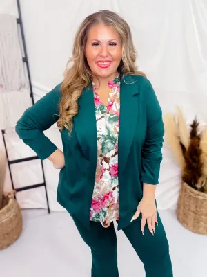 Hunter Green 3/4 Sleeve Magic Blazer