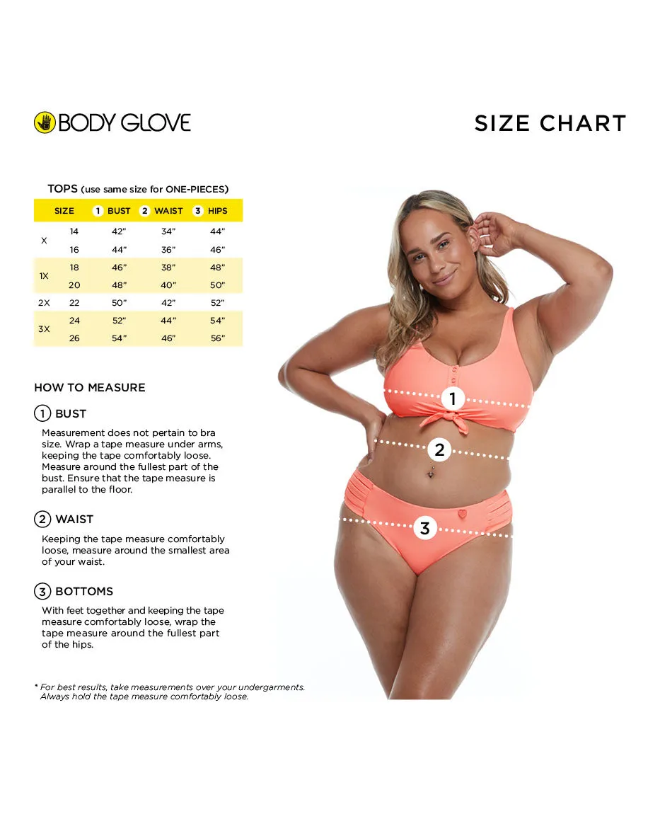 Isla Foca Plus Size Exhale Cross-Over Rash Guard - Black
