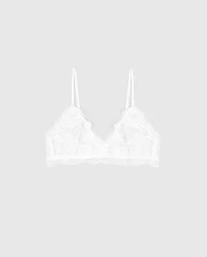 LACE BRA WITH TRIM / IVORY