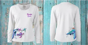 Lancaster Scuba Women's Long Sleeve Scoop Performance Shirt, Sea Turtle Wrap, Anti-Snag and UPF 50  Sun Protection