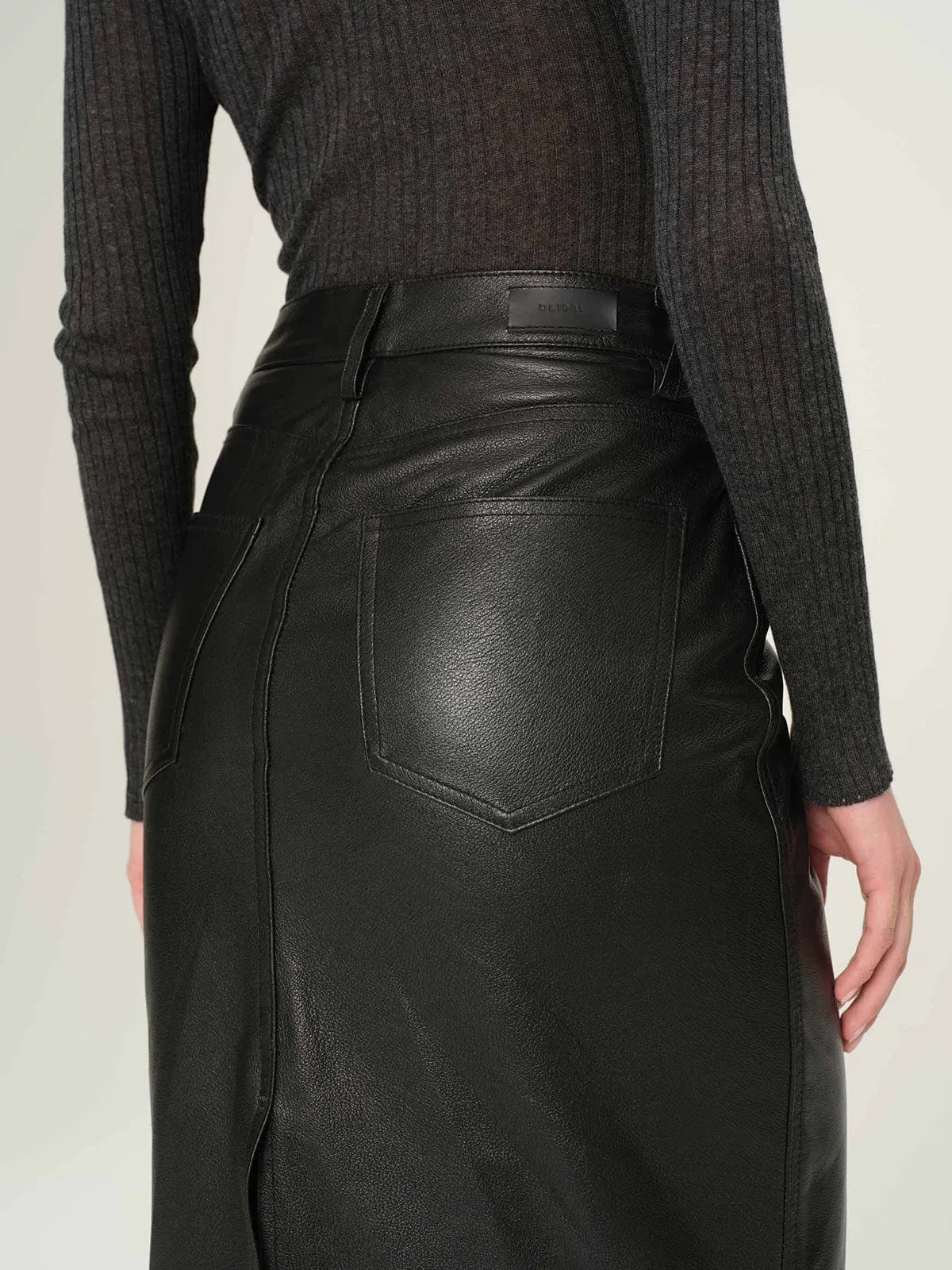 Lexie Leather Maxi Skirt - Black