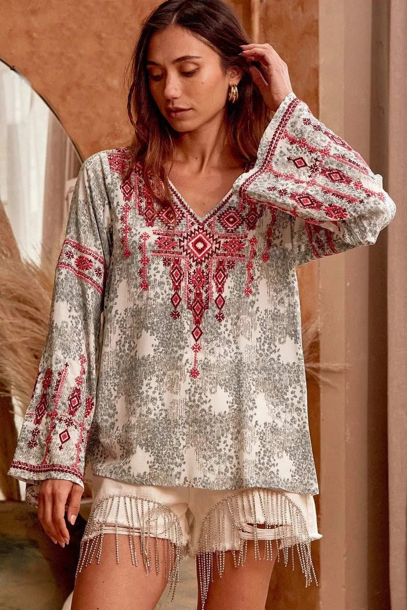 Life With You Embroidered Blouse