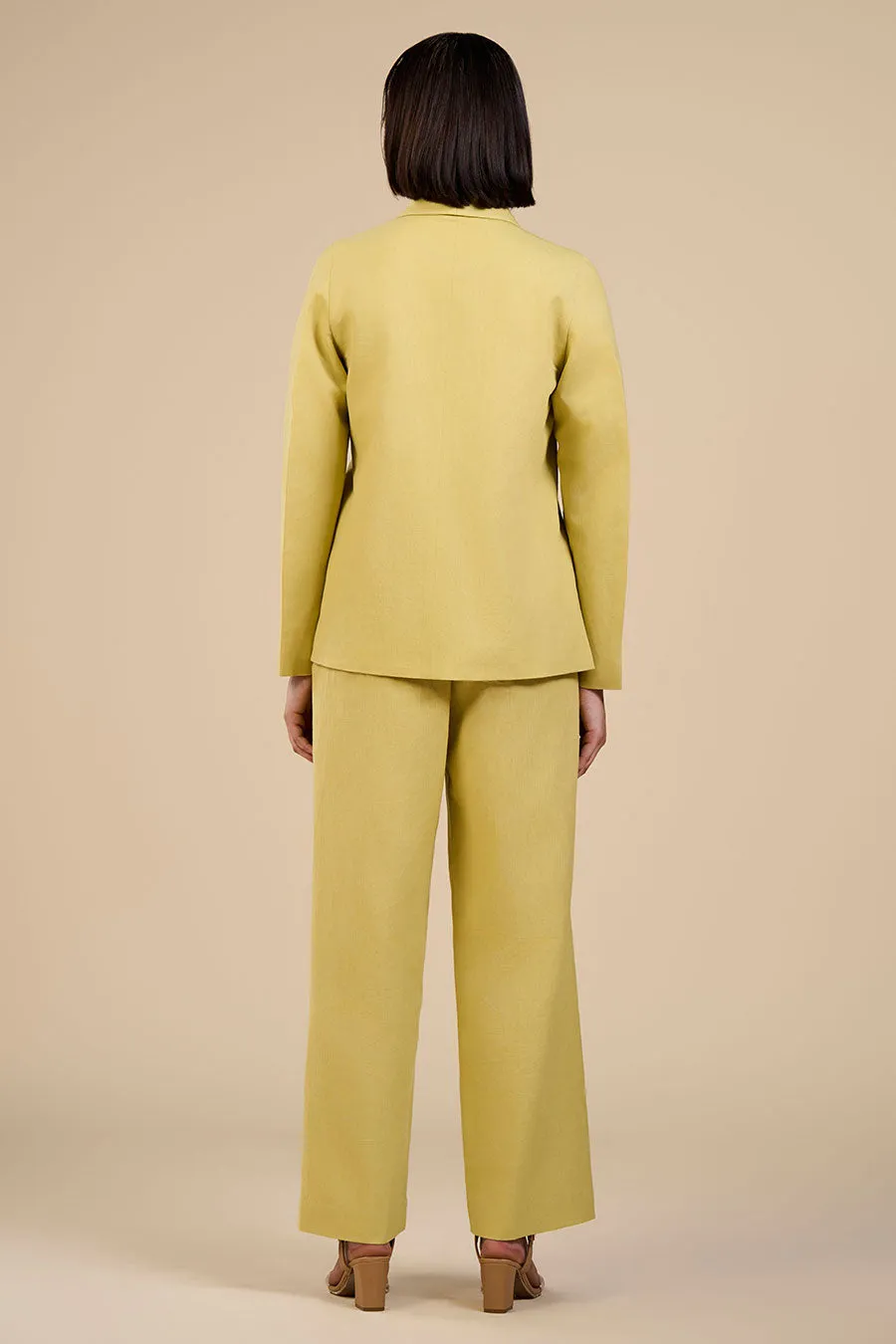 Lime Green Jade Knot Blazer & Pant Co-Ord Set